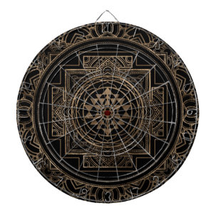 Cible De Fléchettes Sri d'or Yantra/Sri Chakra dans le lotus