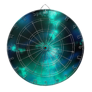 Cible De Fléchettes Starry Night Sky Emerald Green Darboard