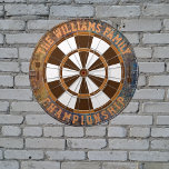 Cible De Fléchettes Steam Punk Nom de famille Personnalisé<br><div class="desc">Ajoutez votre nom de famille et créez facilement votre tableau de bord de nom de famille personnalisé. Cliquez sur le bouton PERSONNALISER pour modifier la couleur du texte ou les couleurs de la carte.</div>