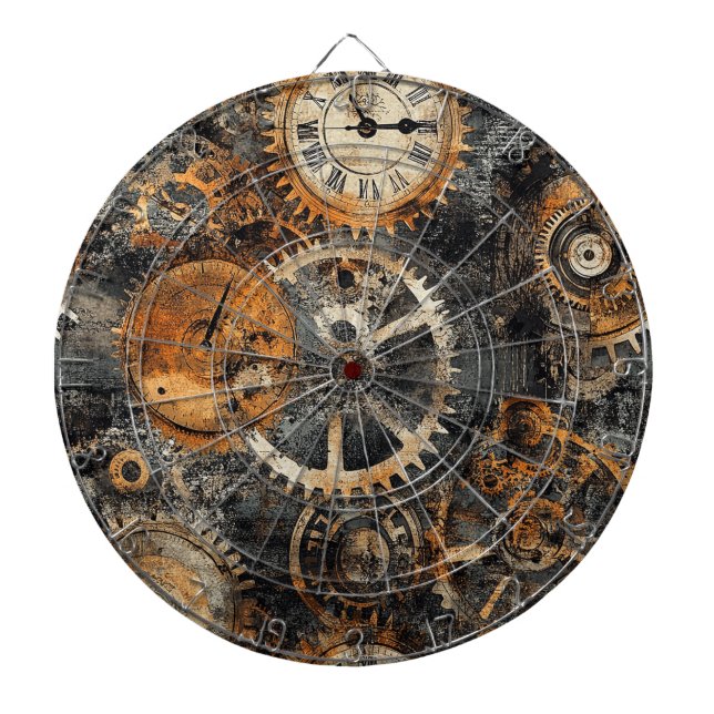 Cible de fléchettes Steampunk vintage (Devant)