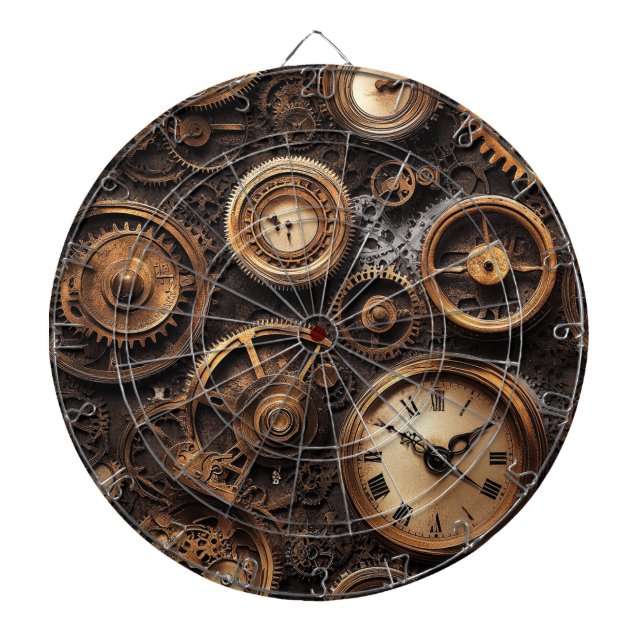 Cible de fléchettes Steampunk vintage (Devant)