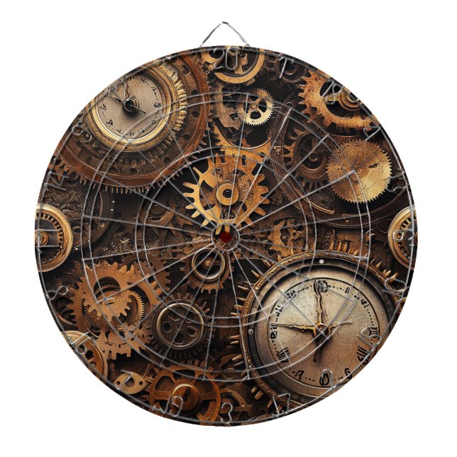 Cible de fléchettes Steampunk vintage (Devant)