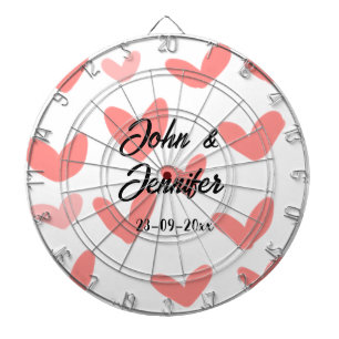 Cible De Fléchettes style de texte minimal simple blanc mariage cœur r