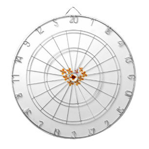 Cible De Fléchettes Style Décoratif, Orange Mouillé, Rouge Cornell