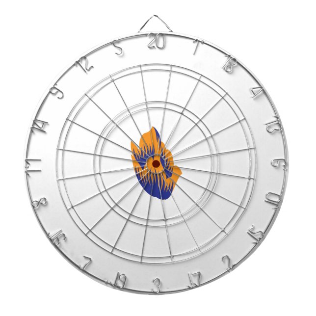 Cible De Fléchettes Style Décoratif, Vert Bleu Foncé, Bataille (Devant)