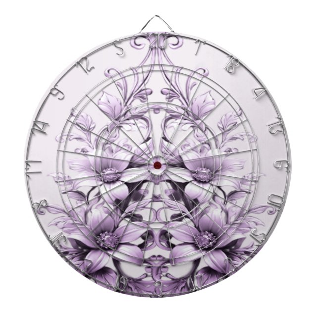 Cible De Fléchettes Stylish Purple Flowers Dartboard (Devant)