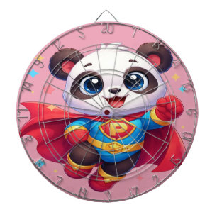 Cible De Fléchettes Super Panda Héros — Panda Volant Mignon Kawaii