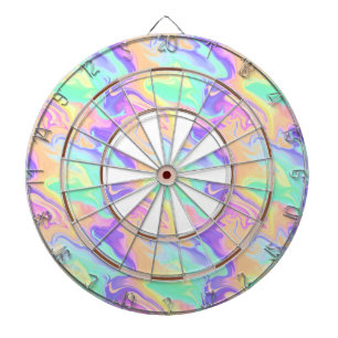 Cible De Fléchettes Super Retro Tie Dye Pastel Marble Swirl