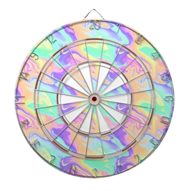 Cible De Fléchettes Super Retro Tie Dye Pastel Marble Swirl (Devant)