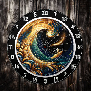 Cible De Fléchettes Surfer Beach Abstrait Energy Art