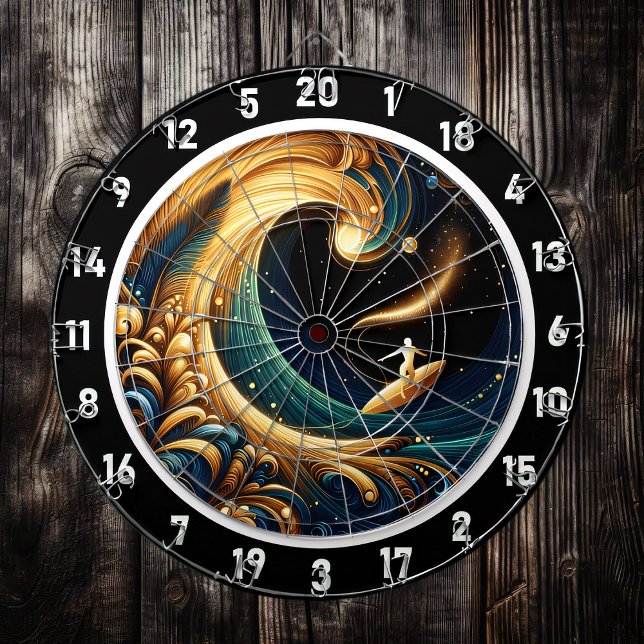 Cible De Fléchettes Surfer Beach Abstrait Energy Art (Créateur téléchargé)