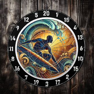 Cible De Fléchettes Surfer du coucher de soleil sur Wave Wall Art