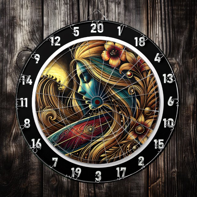 Cible De Fléchettes Surfer Golden Sunset Art (Créateur téléchargé)