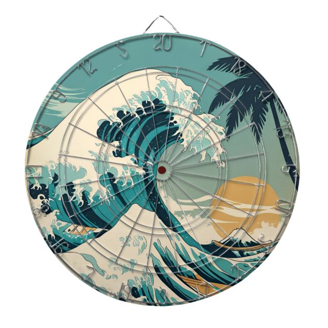 Cible De Fléchettes Surf's Up Retro Wave Design Classic California (Devant)