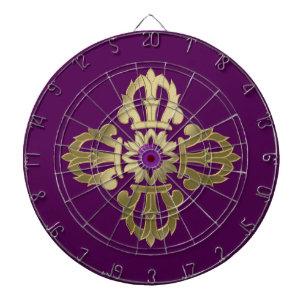 Cible De Fléchettes Symbole bouddhiste doré Vajra