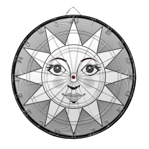 Cible De Fléchettes Symbole de l'astronome noir et blanc