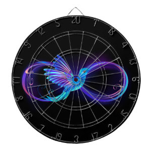 Cible De Fléchettes Symbole d'infini néon avec colibri brillant