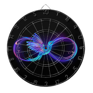 Cible De Fléchettes Symbole d'infini néon avec colibri brillant