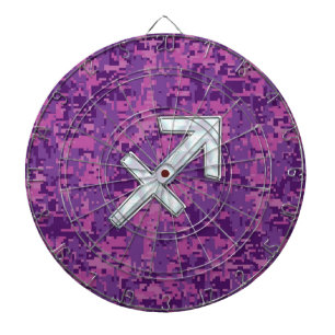 Cible De Fléchettes Symbole Sagittaire Nacré Camouflage Fuchsia