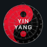 Cible De Fléchettes Symbole YinYang rouge et noir, tableau de bord per<br><div class="desc">Symbole YinYang rouge et noir, tableau de bord personnalisé. Symbole Yin et Yang couleur personnalisé avec texte personnalisé. Modèle de typographie moderne. Modifiez le modèle du logo en une couleur unique. Conception holistique cool. Icône spirituelle de philosophie chinoise pour l'équilibre, l'harmonie, la santé, la paix, les arts martiaux et plus....</div>