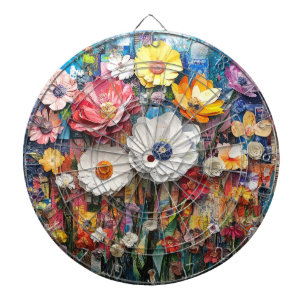 Cible De Fléchettes Tableau Abstrait floral