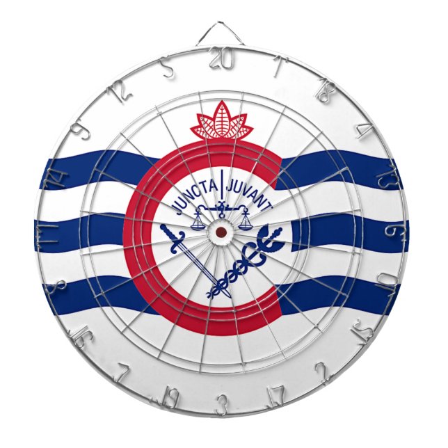 Cible De Fléchettes Tableau de bord avec Drapeau de Cincinnati City, U (Devant)