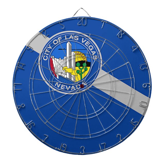 Cible De Fléchettes Tableau de bord avec Drapeau de Las Vegas City, US (Devant)