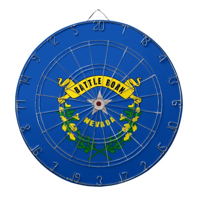 Cible De Fléchettes Tableau de bord avec Drapeau du Nevada, USA (Devant)