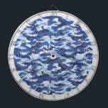 Cible De Fléchettes Tableau de bord de la caméra militaire<br><div class="desc">Ce jeu de tableau de bord est présenté avec un imprimé de camo militaire bleu.</div>