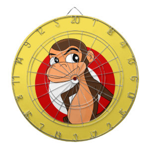 Cible De Fléchettes Tableau de bord du dessin animé Chimp