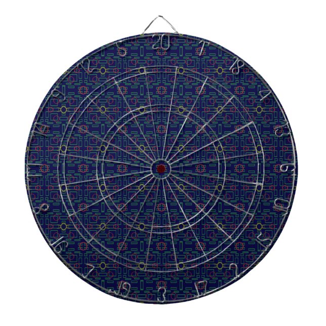 Cible De Fléchettes Tableau de bord géométrique bleu foncé (Devant)