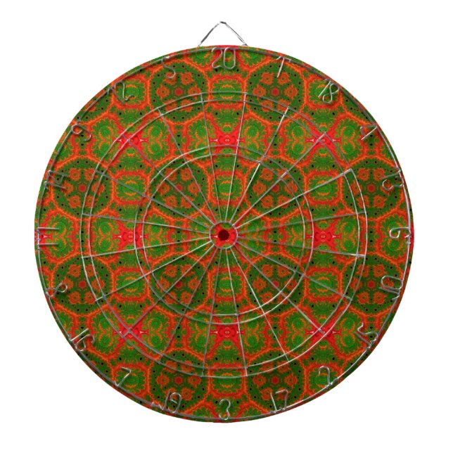 Cible De Fléchettes Tableau de bord Kaleidoscope orange et vert (Devant)