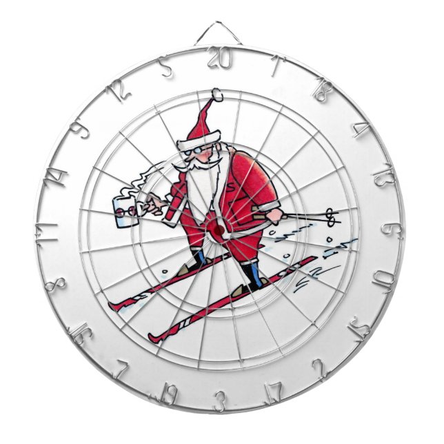 Cible De Fléchettes Tableau de bord père Noël Skiing (Devant)