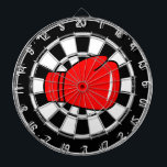 Cible De Fléchettes Tableau de bord personnalisé avec logo de gant de<br><div class="desc">Tableau de bord personnalisé avec logo de gant de boxe rouge. Personnalisez avec du texte en option. Idéal pour la maison,  le club,  la salle de sport,  le bar,  le pub etc.</div>