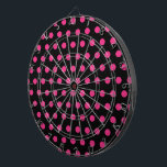 Cible De Fléchettes Tableau de bord Pointe Polka (noir et rose néon)<br><div class="desc">pois vintages...  parce qu'à Dottie...  on fait tout ce qu'on fait...  Arrière - plan noir avec pois rose néon...  Super petite idée cadeau...  jeu de fête...  Accrochez-vous dans la salle de jeux...  bar...  chambre.. bureau...  elle a jeté... </div>