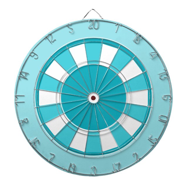 Cible De Fléchettes Tableau de bord turquoise et blanc (Devant)