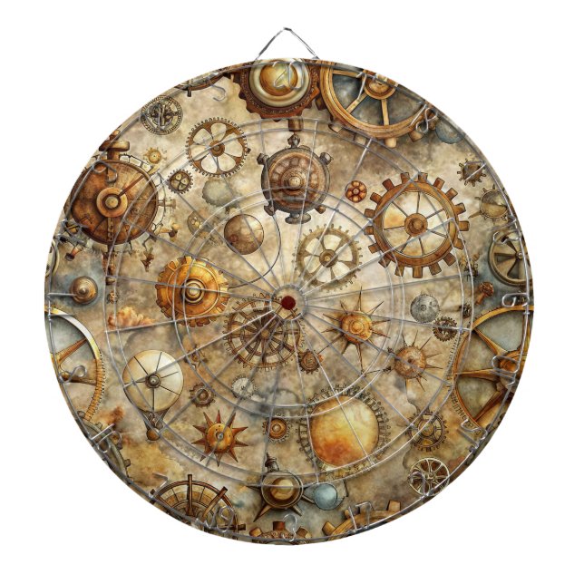 Cible De Fléchettes Tableau de fléchettes carte ancienne Steampunk (Devant)