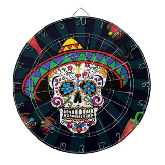 Cible De Fléchettes Tableau de fléchettes crâne de sucre mexicain