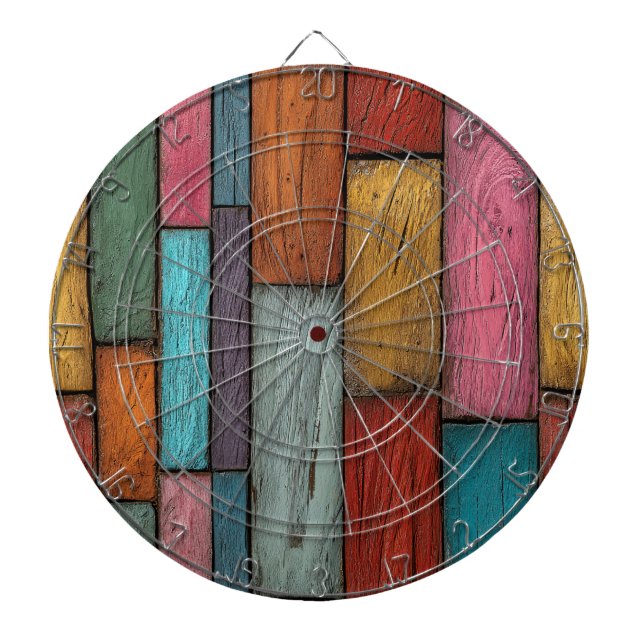 Cible De Fléchettes Tableau de fléchettes en planches de bois (Devant)