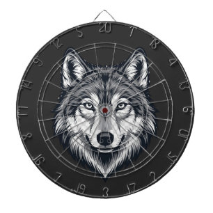 Cible De Fléchettes Tableau de fléchettes graphique tête de loup solit