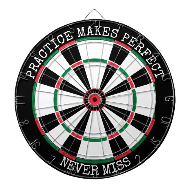 Cible De Fléchettes Tableau de fléchettes motivant Citation de pratiqu (Devant)