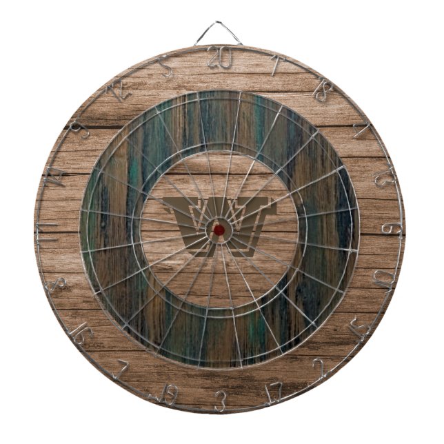 Cible De Fléchettes Tableau de fléchettes personnalisé en bois rustiqu (Devant)
