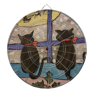 Cible De Fléchettes Tableau noir de Noël Chat