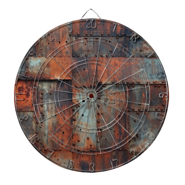 Cible De Fléchettes Tableau noir en métal rouillé (Devant)