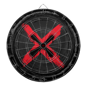 Cible De Fléchettes Tableau noir Grunge Red Xpression