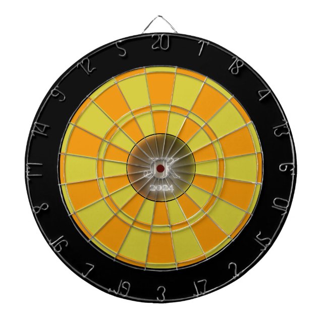 Cible De Fléchettes Tableau noir orange foncé jaune 2024 (Devant)