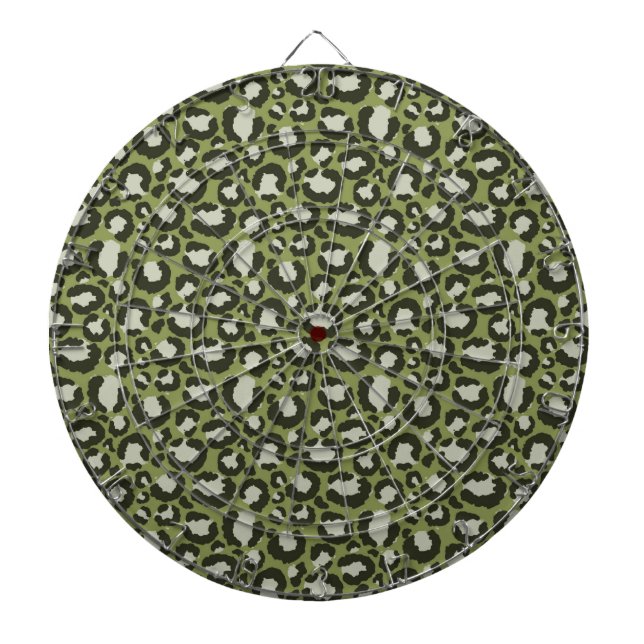 Cible De Fléchettes Taches de léopard imprimé animal glamour vert mous (Devant)