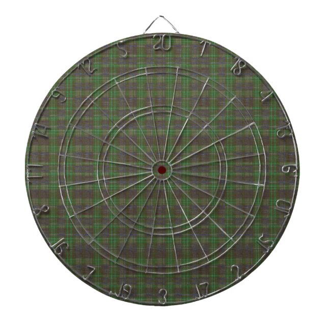 Cible De Fléchettes Tartan Vert Forêt Cabine (Devant)