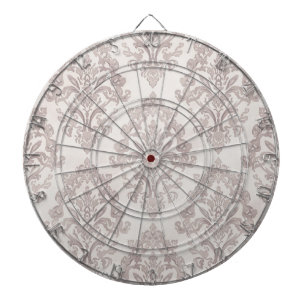 Cible De Fléchettes Taupe Doux Damassé Aquarelle Floral Classique