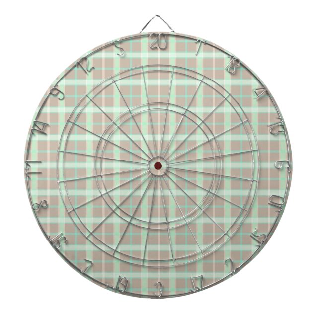 Cible De Fléchettes Taupe & Seafoam Plaid (Devant)